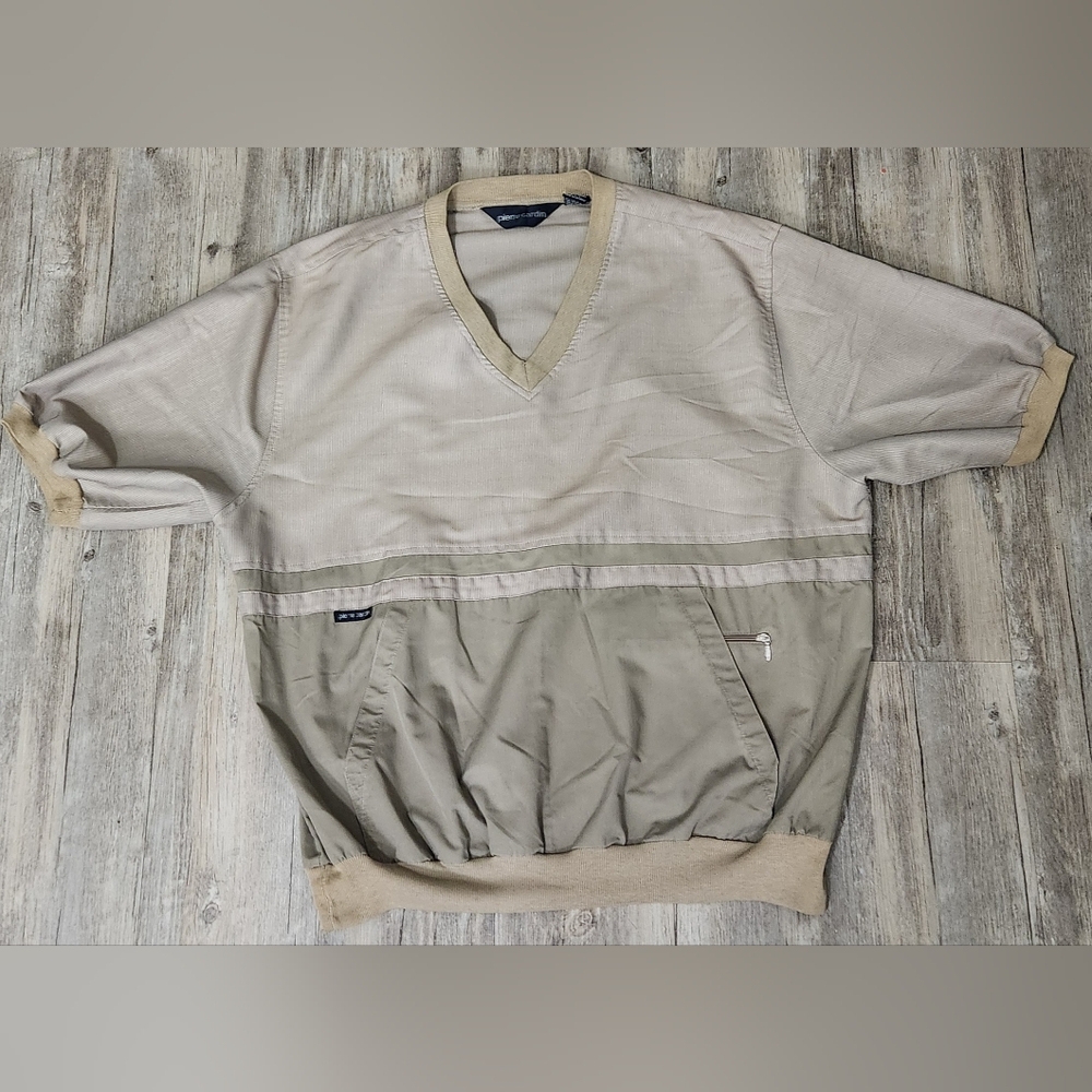 Vintage Pierre Cardin Men’s Vneck Pullover Banded Waist Color Block Tennis Large